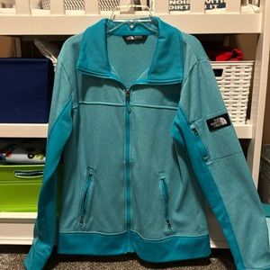 Women’s L The North Face zip up sweatshirt blue.
